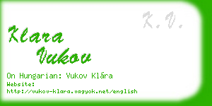 klara vukov business card