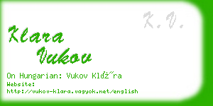 klara vukov business card